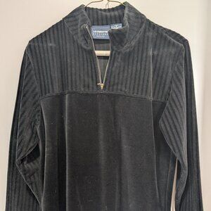 Lizsport Black velour top and pants medium